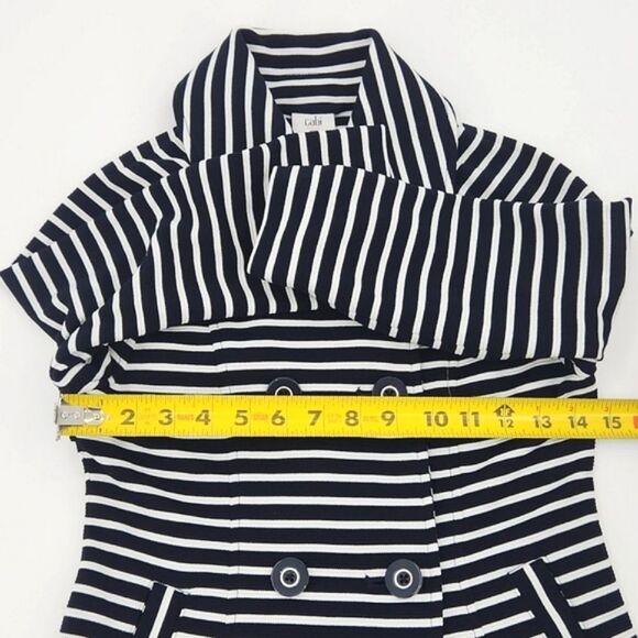 Cabi Jacket Double Breasted Trench Coat Womens Size XXS Maritime Nautical Stripe - Picture 5 of 8
